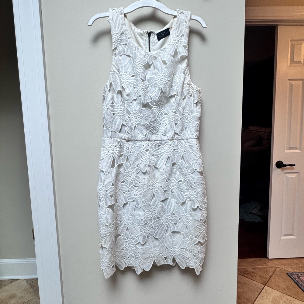 Astr White Lace Dress
